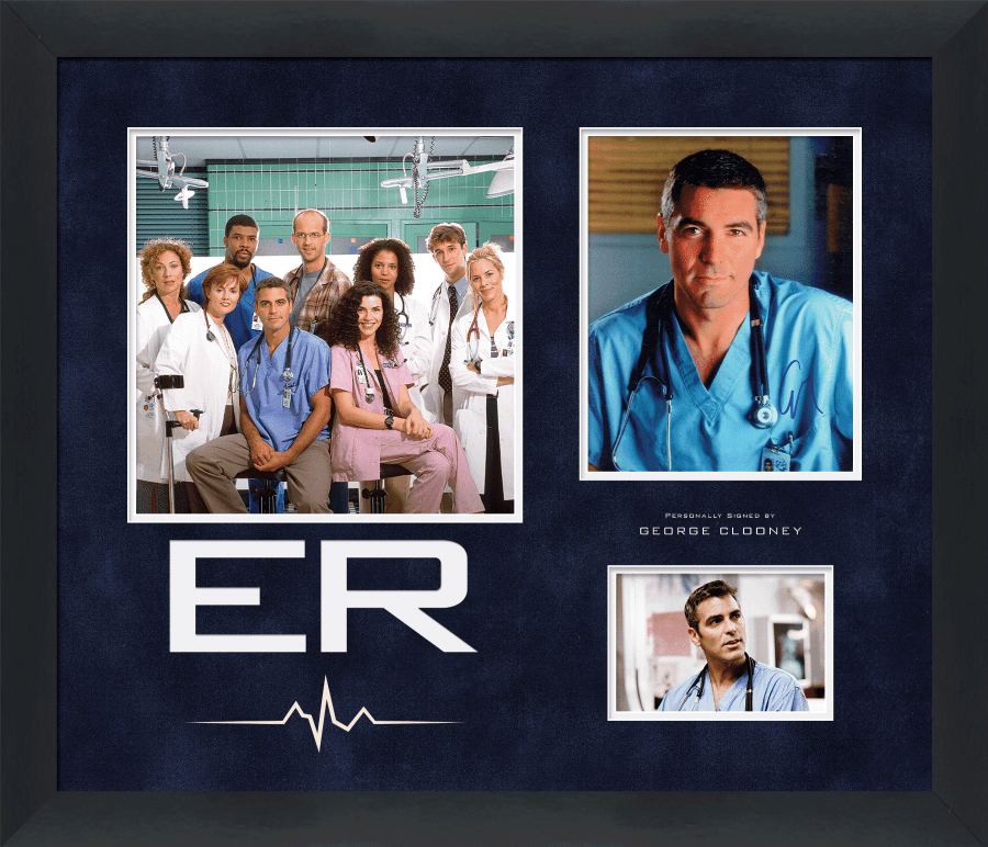 ER Photograph Display Signed by George Clooney - Memorabilia Framers Shop